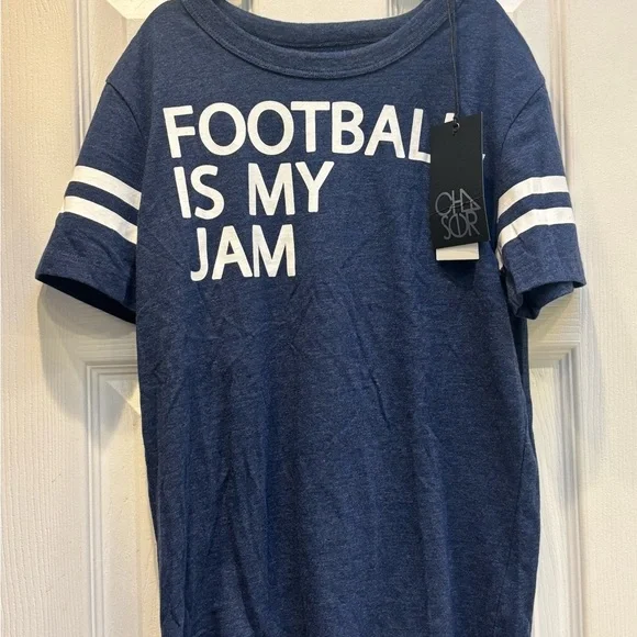 NWT Chaser “Football Is My Jam” Graphic Tee – Size 10 (Kids) Soft Cotton Blend - Picture 6 of 10